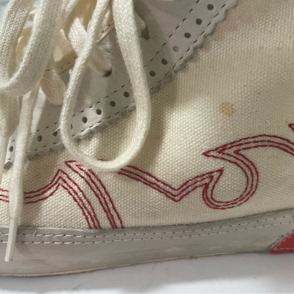 Converse All Star Sasha Hi Top Woman’s Sneaker Size 8.5 Red Leather Flame Canvas - Picture 13 of 13